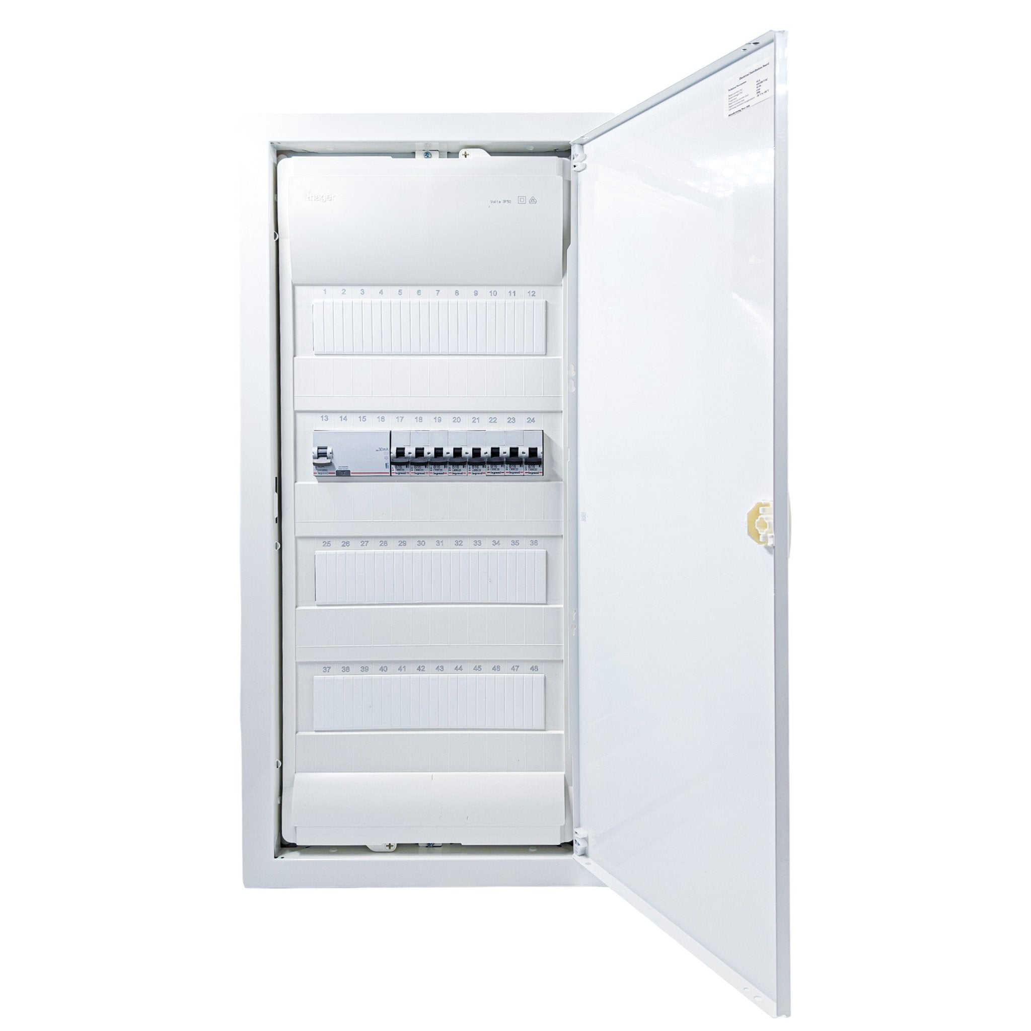 HL48P03 48-Module 8-Way Pre-Wired Distribution Board 40A RCD IP30 ...