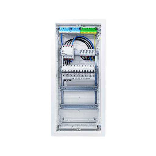 HL48P04 distribution board internal wiring, 3-phase busbar comb, neutral and earth bars