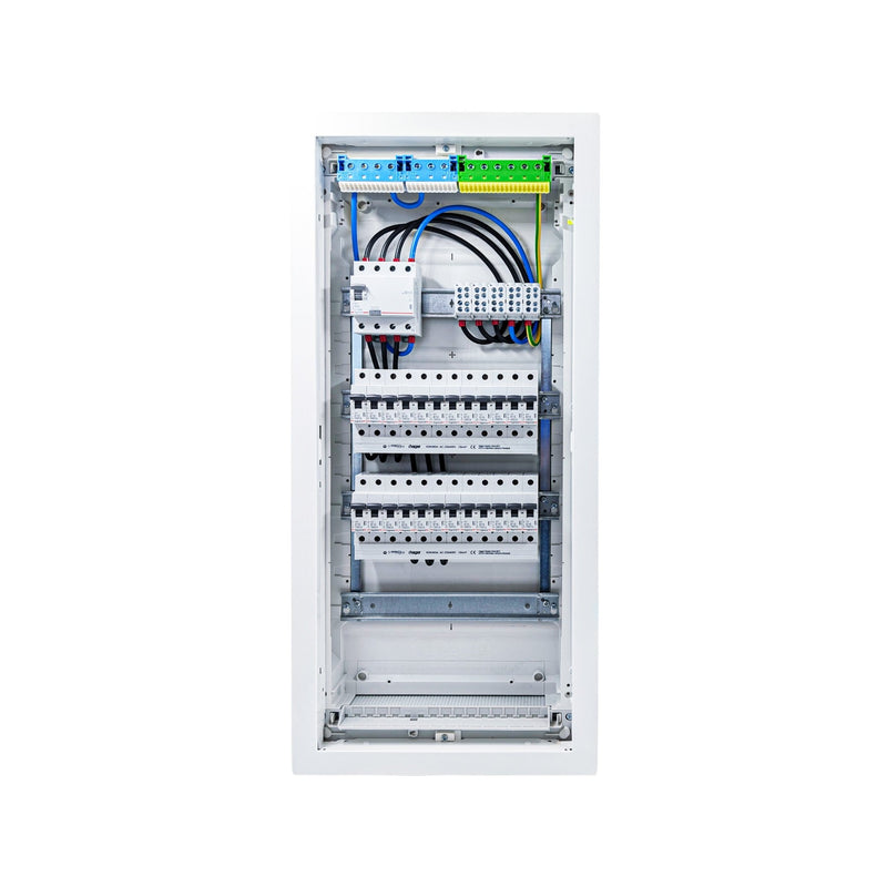 HL48P05 distribution board internal wiring, 3-phase busbar comb, neutral and earth bars