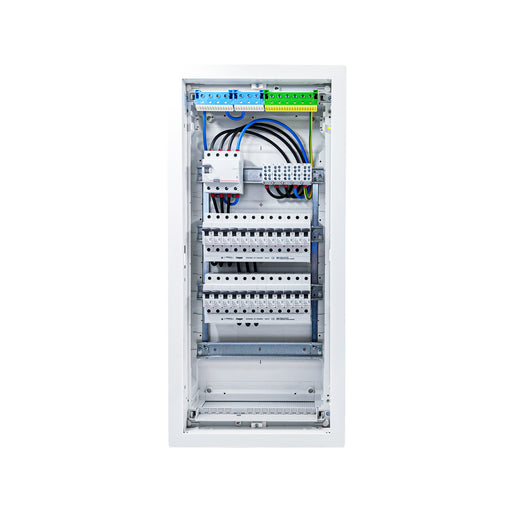 HL48P05 distribution board internal wiring, 3-phase busbar comb, neutral and earth bars