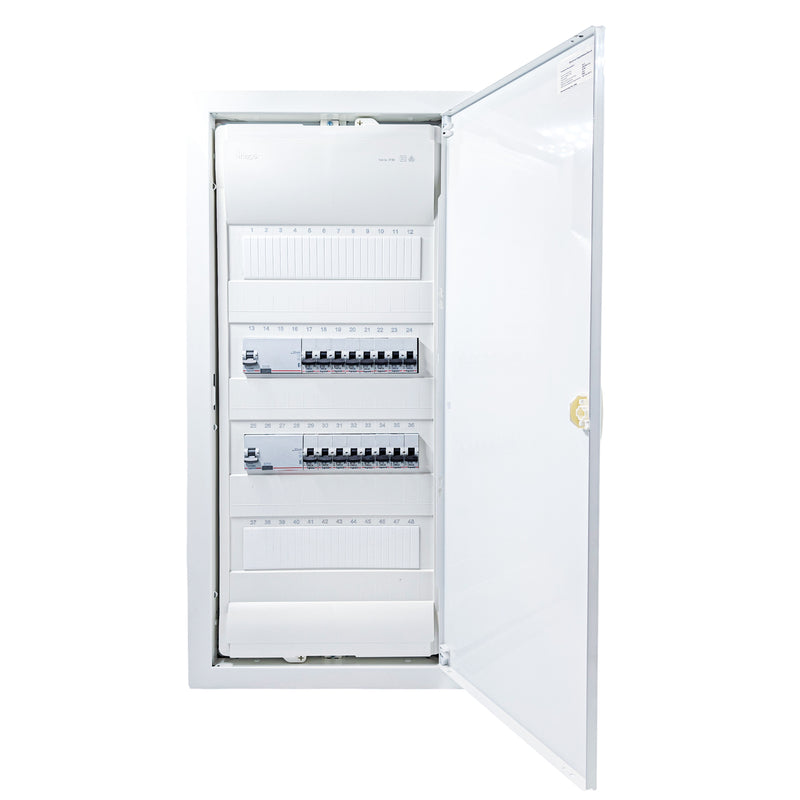 HL48P06 48-module pre-wired 3-phase distribution board, Legrand RX3 RCD and B16 MCBs