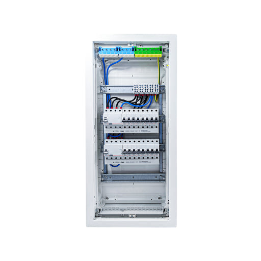 HL48P06 distribution board internal wiring, 3-phase busbar comb, neutral and earth bars