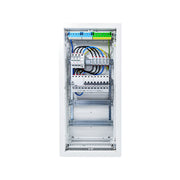 HL48P07 distribution board internal wiring, 3-phase busbar comb, neutral and earth bars with Type 1+2 SPD