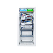 HL48P08 distribution board internal wiring, 3-phase busbar comb, neutral and earth bars with Type 1+2 SPD