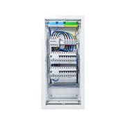 HL48P09 distribution board internal wiring, 3-phase busbar comb, neutral and earth bars with Type 1+2 SPD