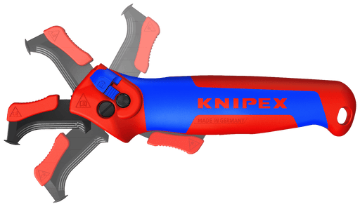 KNIPEX 16 50 145 SB Stripping Knife with Guide Shoe and Ratchet Function