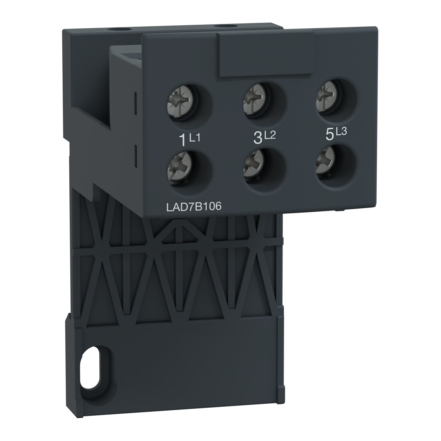LAD7B106 Adapter terminal block,TeSys Deca,for separate mounting of LR ...