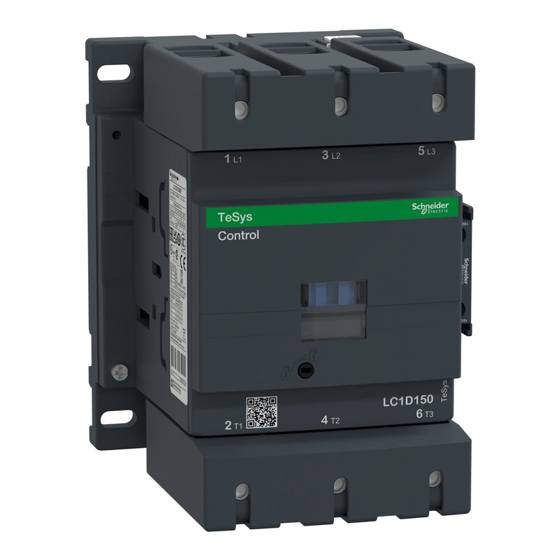 LC1D150P7 Contactor, TeSys Deca, 3P(3NO), AC - 3/AC - 3e, &lt;=440V, 150A, 230V AC 50/60Hz coil, screw clamp terminals - Gabby Electric