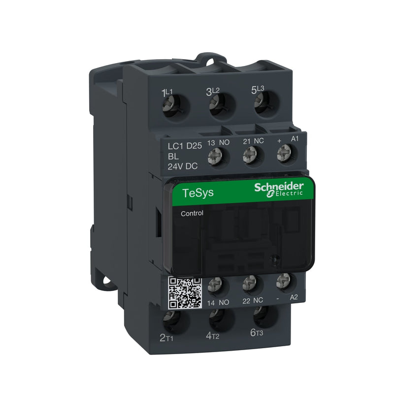 LC1D25BL TeSys Deca contactor,3P(3NO),AC - 3/AC - 3e,&lt;=440V 25A,24V DC low consumption coil - Gabby Electric