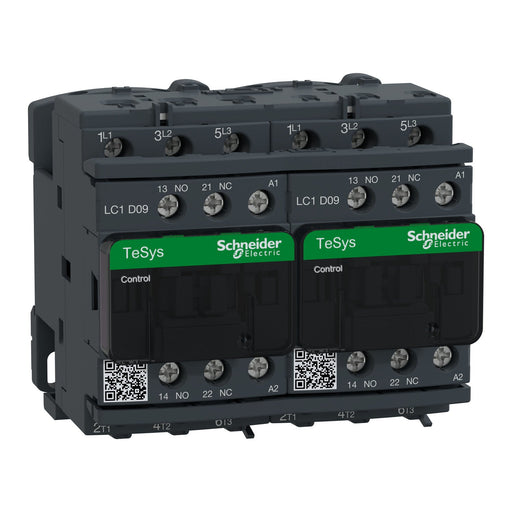 LC2D09P7 Schneider Electric Reversing Contactor, TeSys D 3P 9A 4Kw 230VAC 2NO+2NC - Gabby Electric