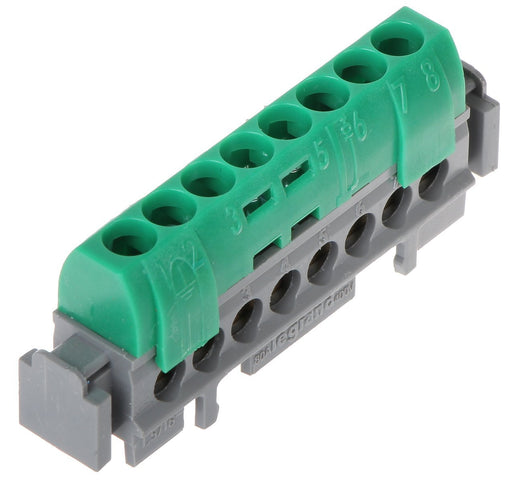 Legrand 004832 IP2X Terminal Block - Earth (Green) 8x1.5 to 16mm² Length 75mm