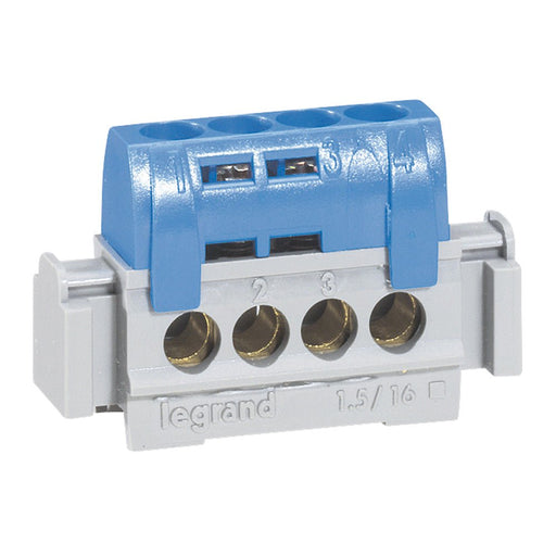 Legrand 004840 Neutral terminal Block 4x1,5-16mm², blue