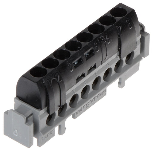 Legrand 004852 IP2X Terminal Block - Phase (Black) 8x1.5 to 16mm² Length 75mm