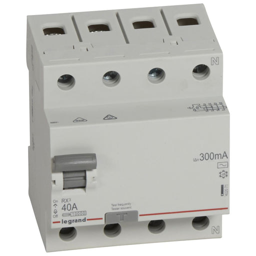 Legrand 402071 RX³ Residual Current Circuit Breaker (RCCB) 4P 40A AC 300MA