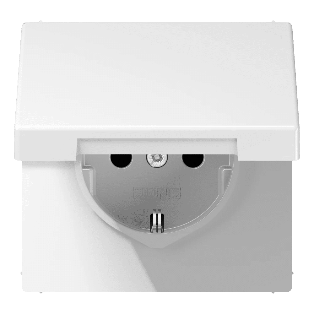 Jung LS1520KLWW SCHUKO Socket 16A 250V Hinged Lid White LS Range ...