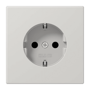 LS1520LG Jung SCHUKO Socket, 16A 250V, Hinged Lid, Duroplastic, LS Range, Light Grey, wo Frame