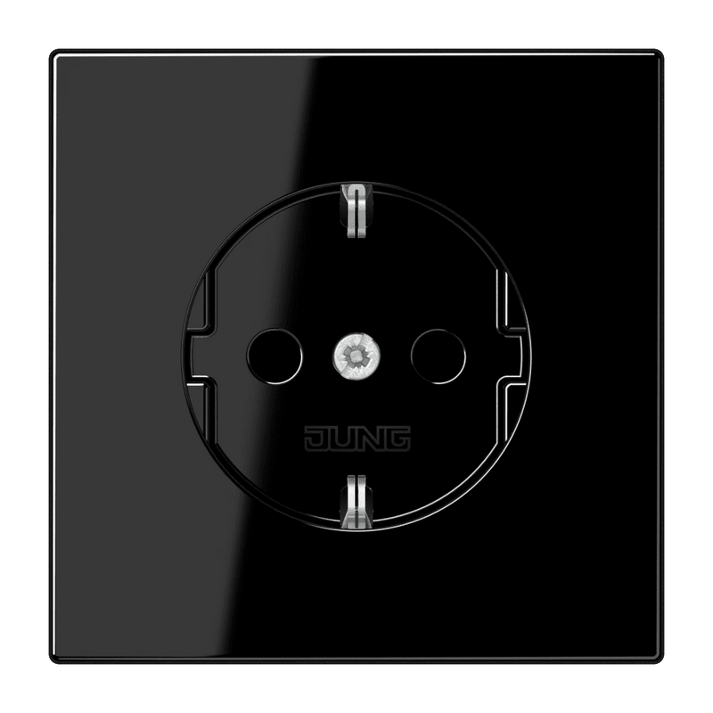 LS1520SW Jung SCHUKO Socket, 16A 250V, Duroplastic, LS Range, Black, wo Frame