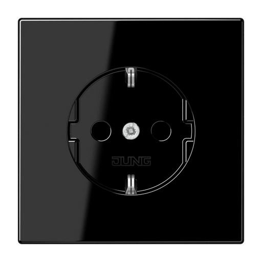 LS1520SW Jung SCHUKO Socket, 16A 250V, Duroplastic, LS Range, Black, wo Frame
