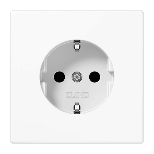 LS1520WW Jung SCHUKO Socket, 16A 250V, Duroplastic, LS Range, White, wo Frame