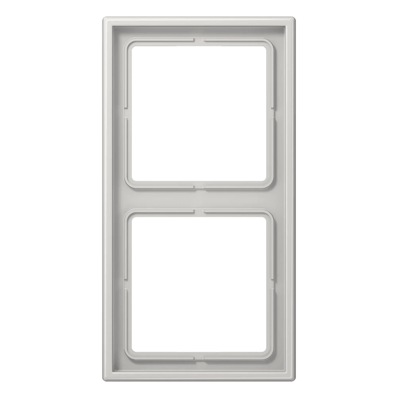 LS982LG Jung Frame 2 - gang, LS 990, IP44, Duroplastic, Vertical and Horizontal Installation, Glossy Light Grey
