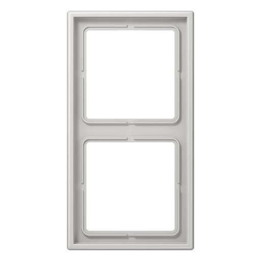 LS982LG Jung Frame 2 - gang, LS 990, IP44, Duroplastic, Vertical and Horizontal Installation, Glossy Light Grey