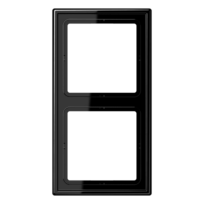 LS982SW Jung Frame 2 - gang, LS 990, IP44, Duroplastic, Vertical and Horizontal Installation, Glossy Black