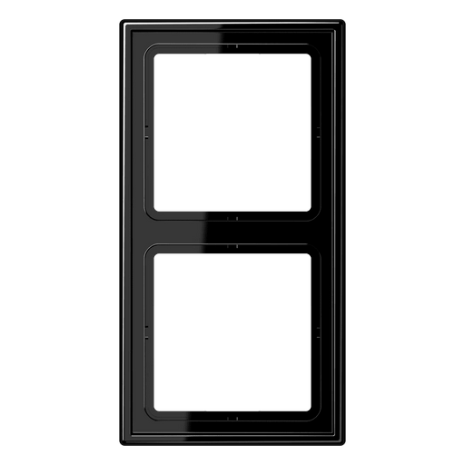 LS982SW Jung Frame 2 - gang, LS 990, IP44, Duroplastic, Vertical and Horizontal Installation, Glossy Black