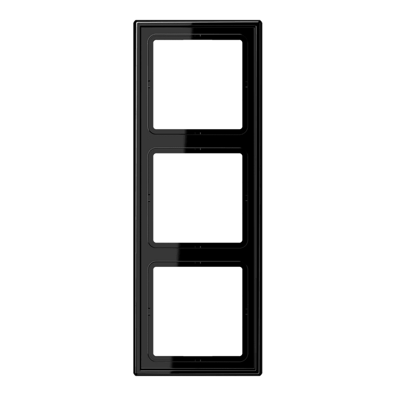 LS983SW Jung Frame 3 - gang, LS 990, IP44, Duroplastic, Vertical and Horizontal Installation, Glossy Black