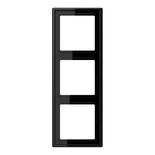 LS983SW Jung Frame 3 - gang, LS 990, IP44, Duroplastic, Vertical and Horizontal Installation, Glossy Black