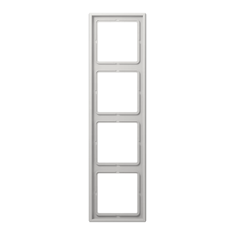 LS984LG Jung Frame 4 - gang, LS 990, IP44, Duroplastic, Vertical and Horizontal Installation, Glossy Light Grey