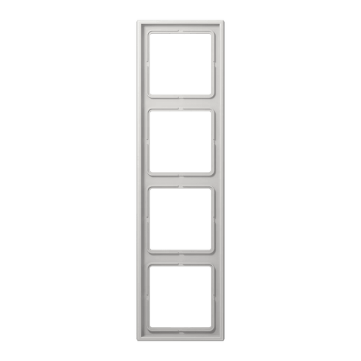 LS984LG Jung Frame 4 - gang, LS 990, IP44, Duroplastic, Vertical and Horizontal Installation, Glossy Light Grey