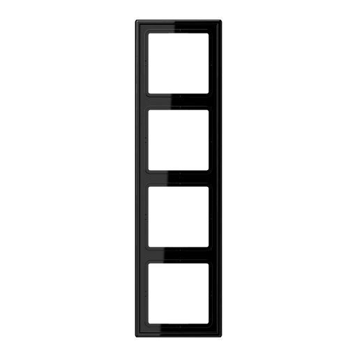 LS984SW Jung Frame 4 - gang, LS 990, IP44, Duroplastic, Vertical and Horizontal Installation, Glossy Black