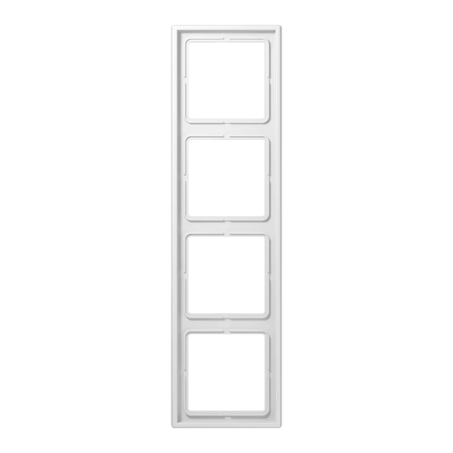 LS984WW Jung Frame 4 - gang, LS 990, IP44, Duroplastic, Vertical and Horizontal Installation, Glossy White