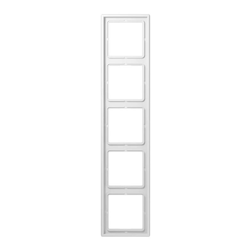 LS985WW Jung Frame 5 - gang, LS 990, IP44, Duroplastic, Vertical and Horizontal Installation, Glossy White