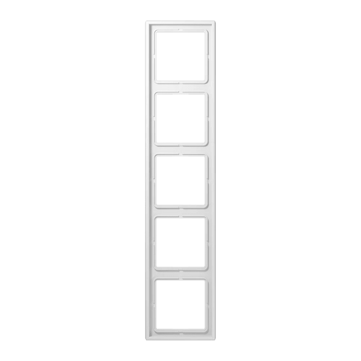 LS985WW Jung Frame 5 - gang, LS 990, IP44, Duroplastic, Vertical and Horizontal Installation, Glossy White