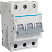 MB306A Hager MB3 Miniature Circuit Breaker 3P B6A 6kA - Gabby Electric
