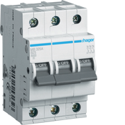 MB325A Hager MB3 Miniature Circuit Breaker 3P B25A 6kA - Gabby Electric