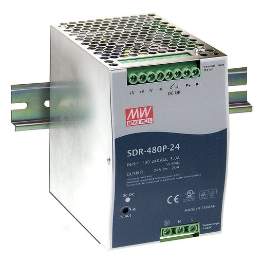 Mean Well SDR-480P-24 480W 24V 20A DIN Rail Power Supply