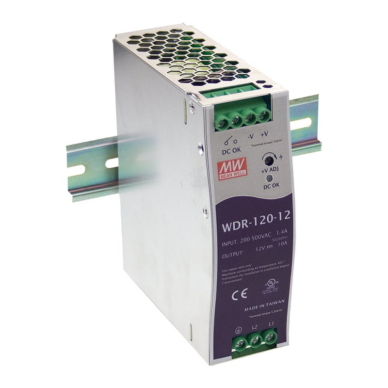 Mean Well WDR-120-24 DIN Rail Power Supply 24V 5A 120W