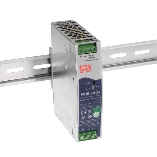 Mean Well WDR-60-24 DIN Rail Power Supply 24V 2.5A 60W