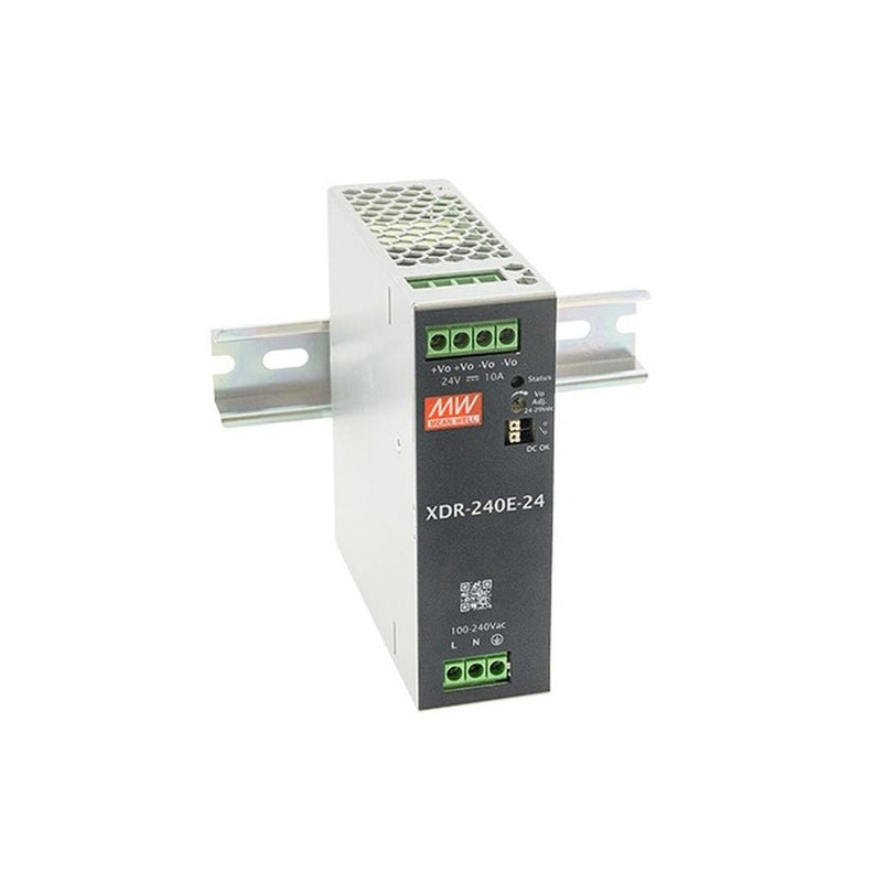 Mean Well XDR-240E-24 AC/DC DIN Rail Power Supply 24V 10A 240W