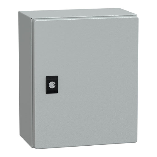 NSYCRN325150P Schneider Electric PanelSet CRN Plain Door With Mounting Plate, H300xW250xD150 IP66 IK10 RAL7035 - Gabby Electric