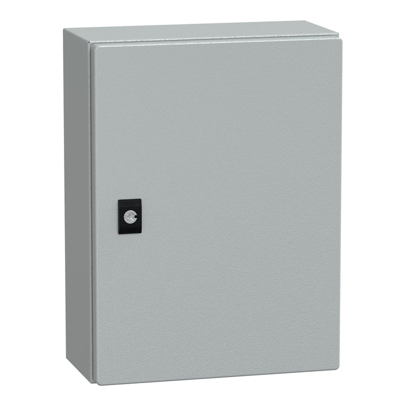 NSYCRN43150P Schneider Electric PanelSet CRN Plain Door With Mounting Plate, H400xW300xD150 IP66 IK10 RAL7035 - Gabby Electric