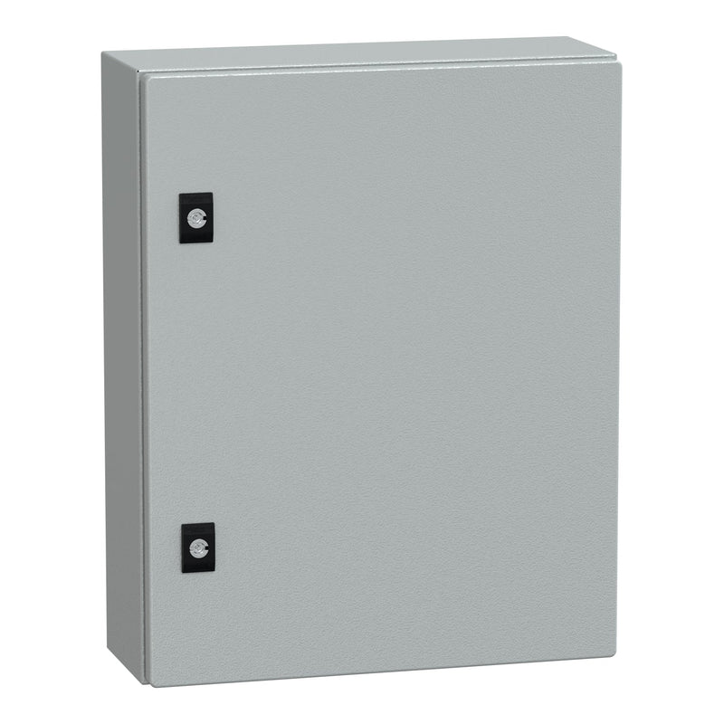 NSYCRN54150P Schneider Electric PanelSet CRN Plain Door With Mounting Plate, H500xW400xD150 IP66 IK10 RAL7035 - Gabby Electric