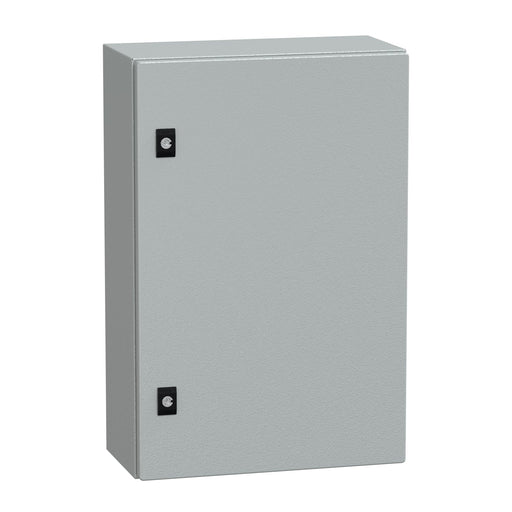 NSYCRN64200P Schneider Electric PanelSet CRN Plain Door With Mounting Plate, H600xW400xD200 IP66 IK10 RAL7035 - Gabby Electric