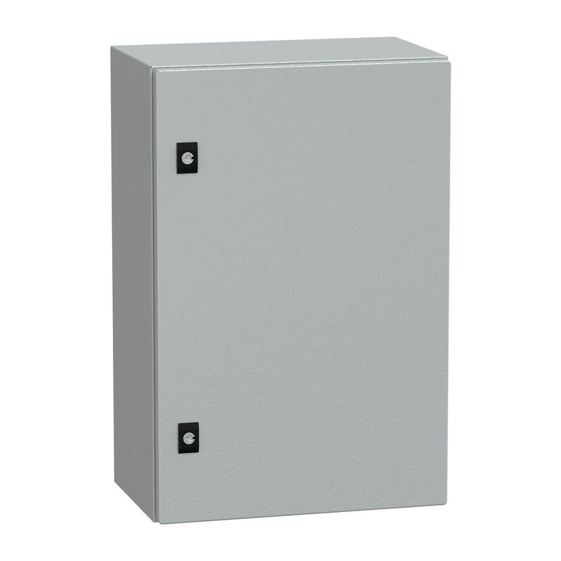 NSYCRN64250P Schneider Electric PanelSet CRN Plain Door With Mounting Plate, H600xW400xD250 IP66 IK10 RAL7035 - Gabby Electric