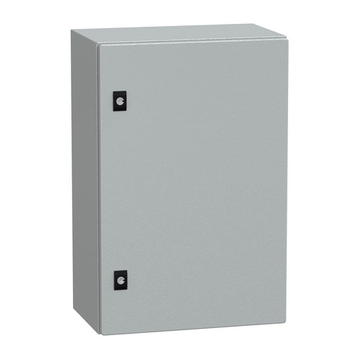 NSYCRN64250P Schneider Electric PanelSet CRN Plain Door With Mounting Plate, H600xW400xD250 IP66 IK10 RAL7035 - Gabby Electric