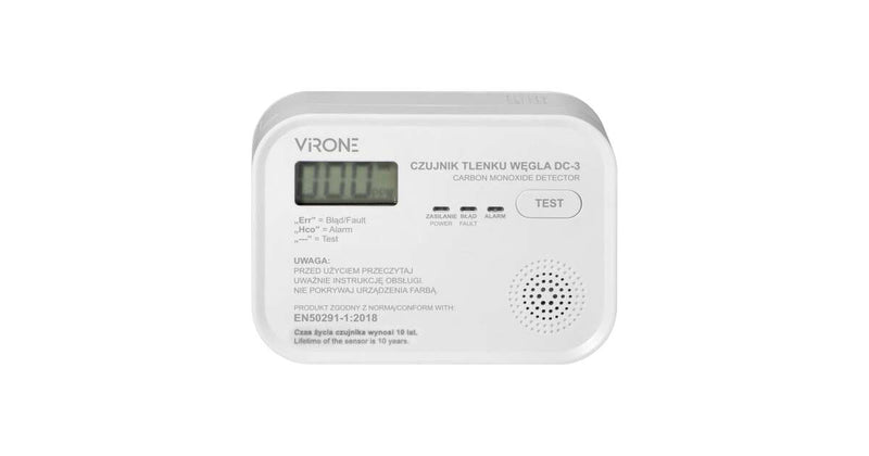 ORNO DC-3-TEST Battery carbon monoxide detector with TEST button