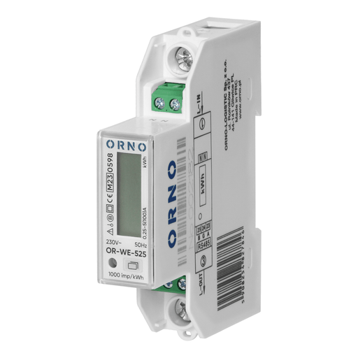 1-phase energy meter, multi-tariff, 100 A, RS-485 port, MID, 1 module, DIN TH-35 mm, PV