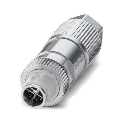 Phoenix Contact 1411043 SACC-M12MSX-8QO SH ETH X-coded M12 plug data connector with nickel-plated knurl